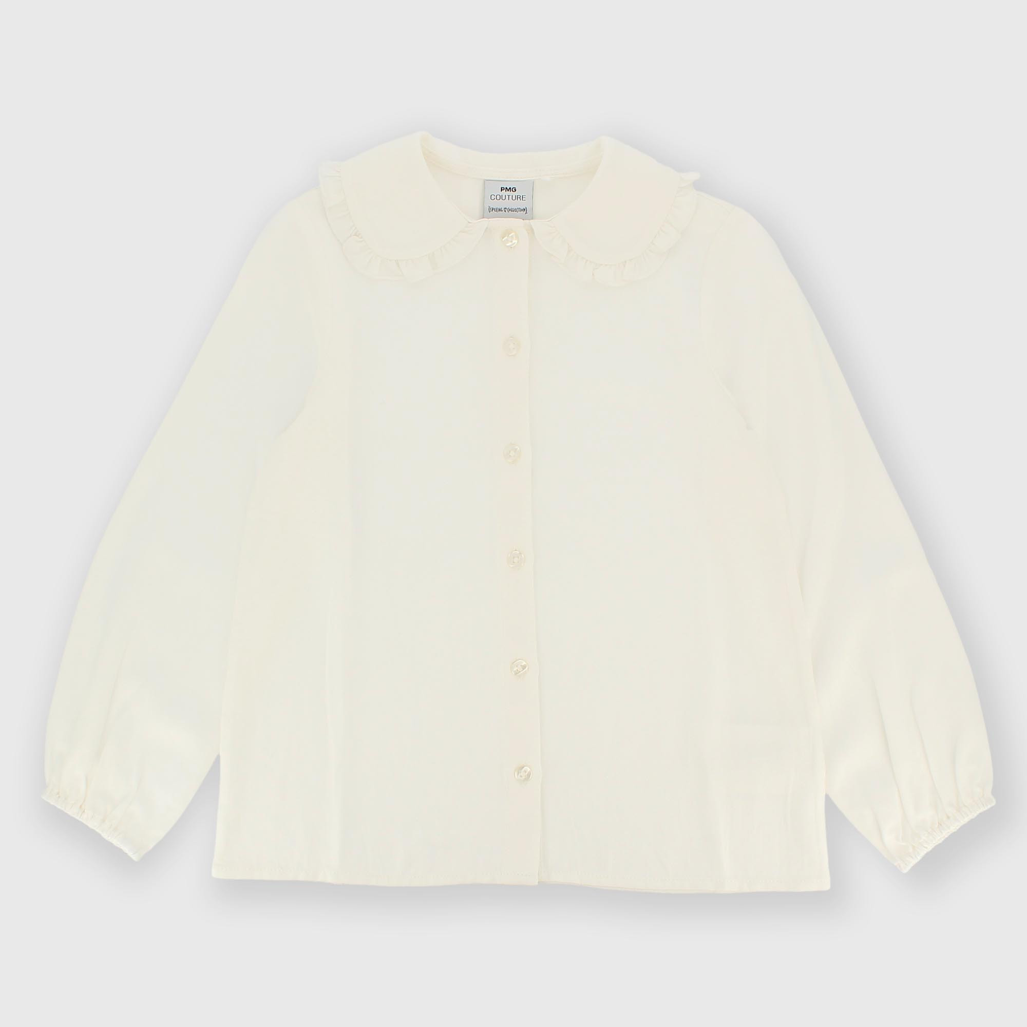 Camicia&#x20;in&#x20;viscosa&#x20;da&#x20;bambina&#x20;bianco