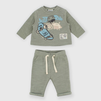 Set coordinato in cotone da bambino verde Set coordinato in cotone da bambino verde