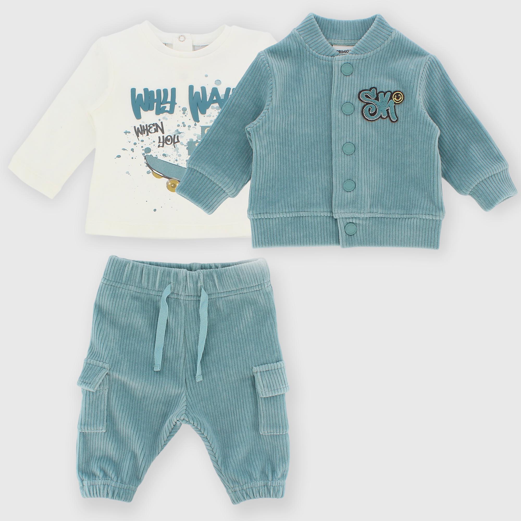 Set&#x20;coordinato&#x20;in&#x20;ciniglia&#x20;da&#x20;bambino&#x20;blu