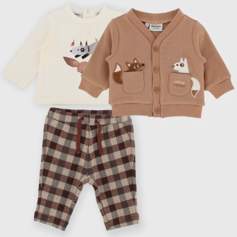 Комплект из флиса для мальчиков, коричневый Комплект из флиса для мальчиков, коричневый