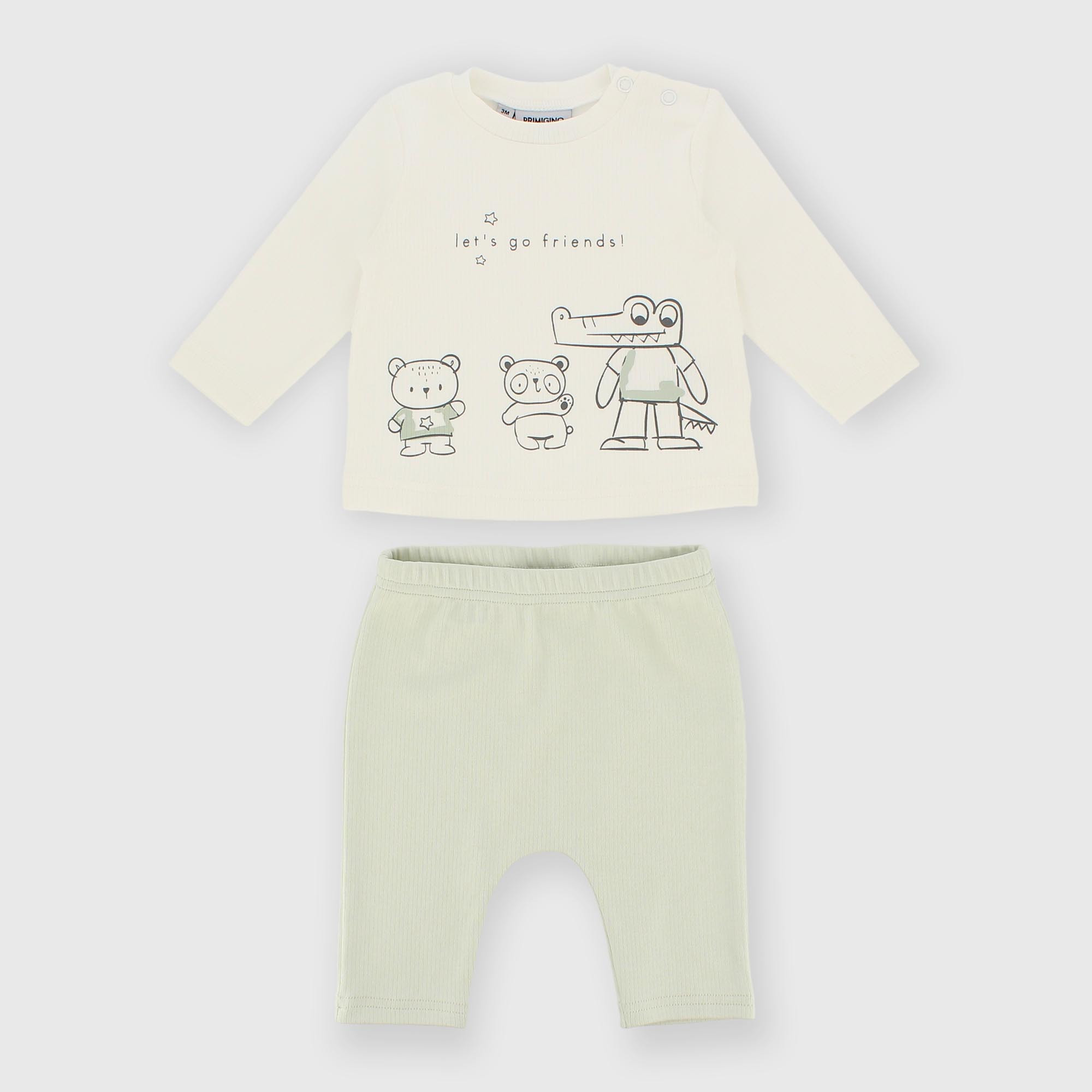 Set&#x20;coordinato&#x20;in&#x20;costina&#x20;da&#x20;bambino&#x20;bianco