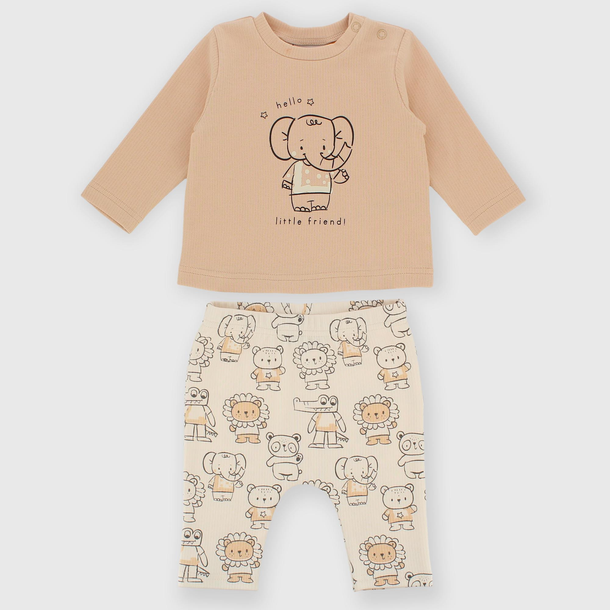 Set&#x20;coordinato&#x20;in&#x20;costina&#x20;da&#x20;bambino&#x20;beige