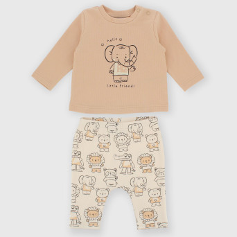 Комплект в рубчик для мальчиков, бежевый Комплект в рубчик для мальчиков, бежевый