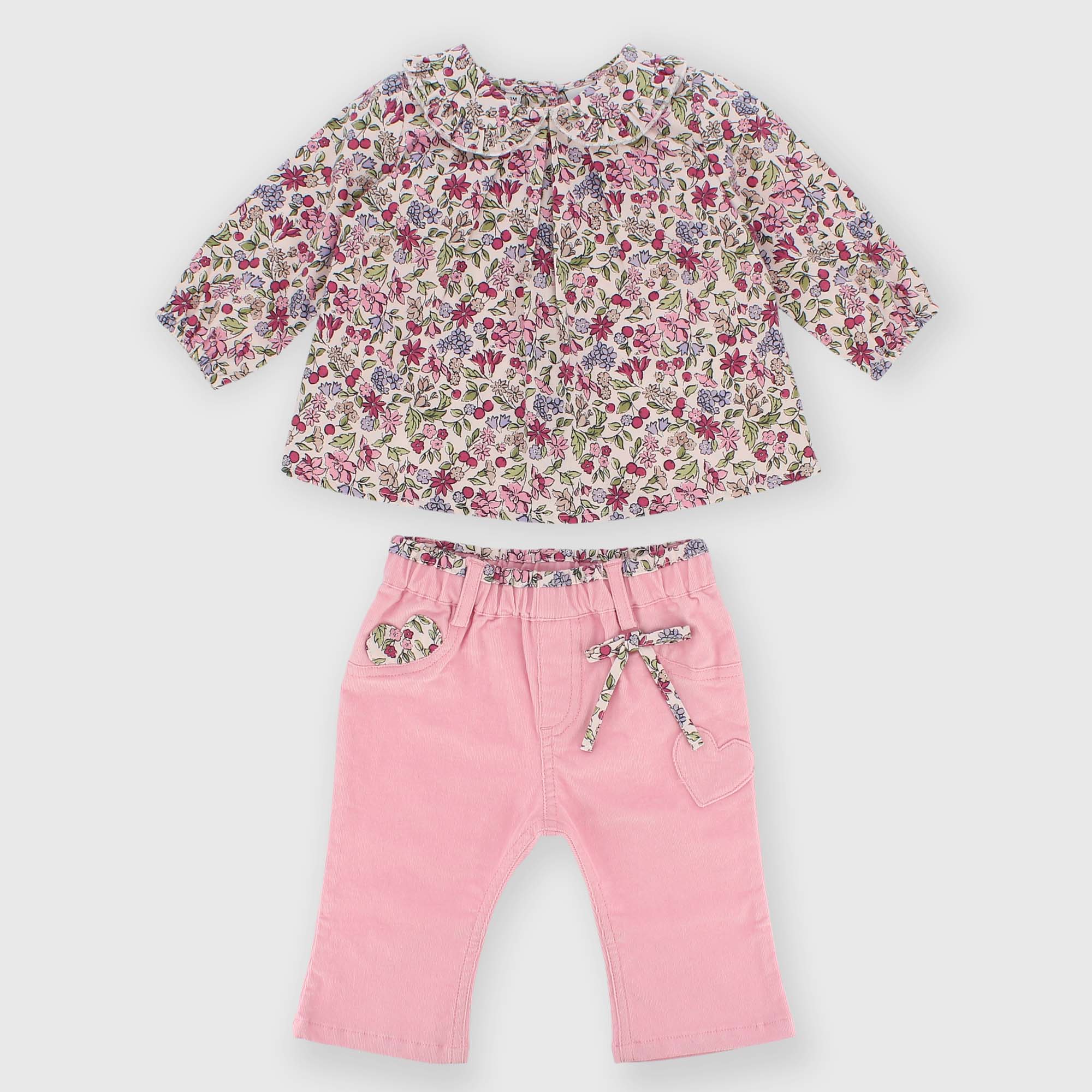 Set&#x20;coordinato&#x20;in&#x20;cotone&#x20;da&#x20;bambina&#x20;bianco