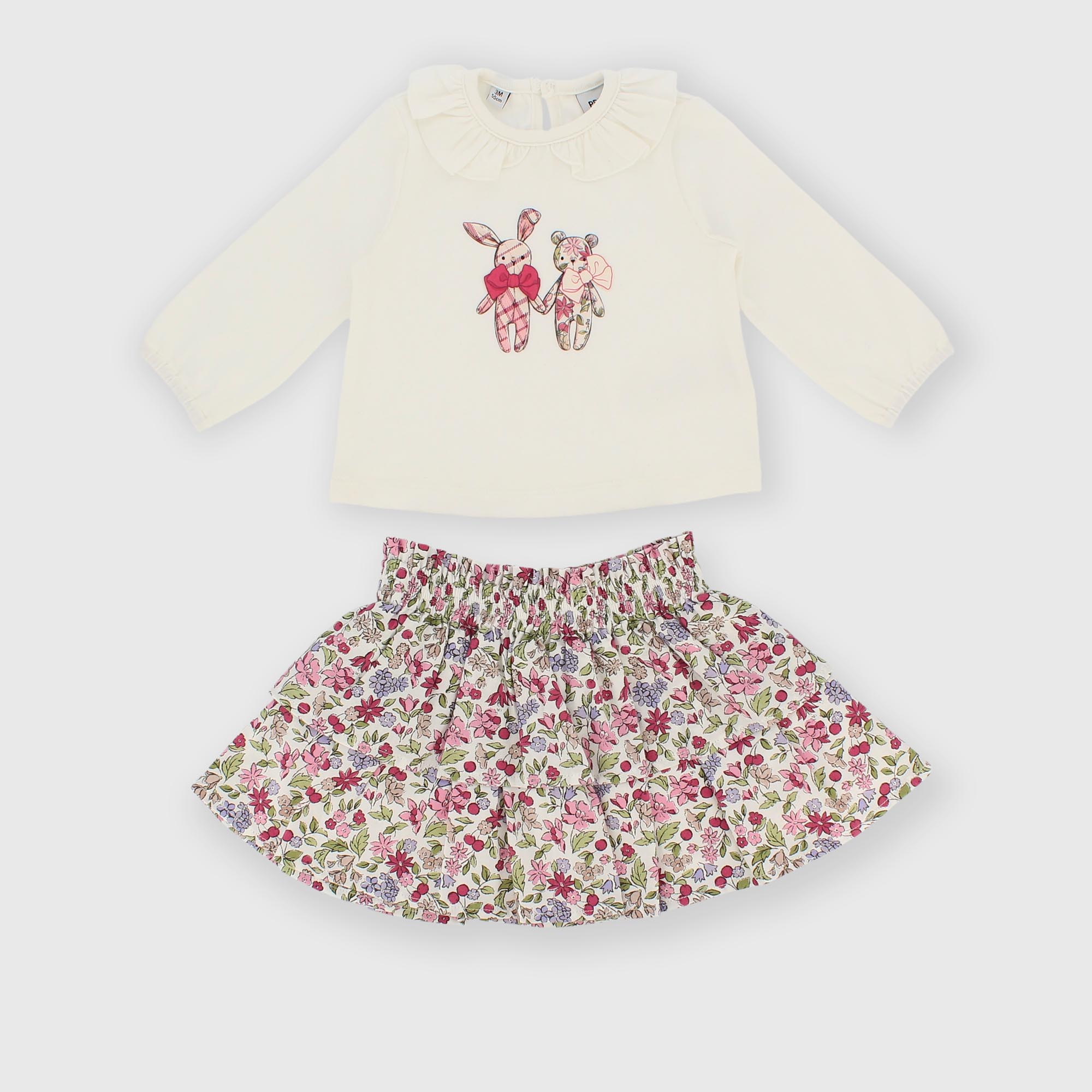 Set&#x20;coordinato&#x20;in&#x20;jersey&#x20;da&#x20;bambina&#x20;bianco