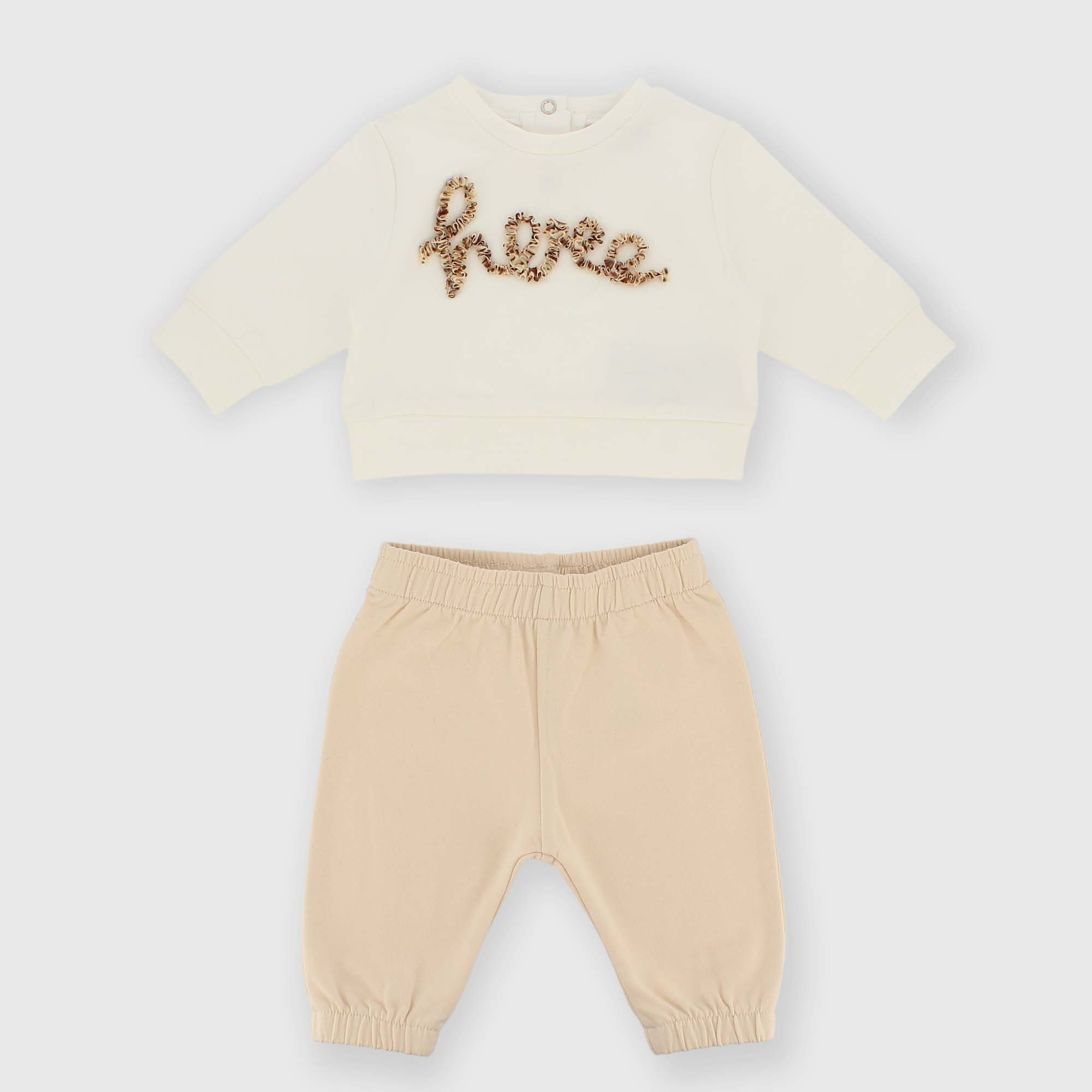 Set&#x20;coordinato&#x20;in&#x20;felpa&#x20;da&#x20;bambina&#x20;bianco