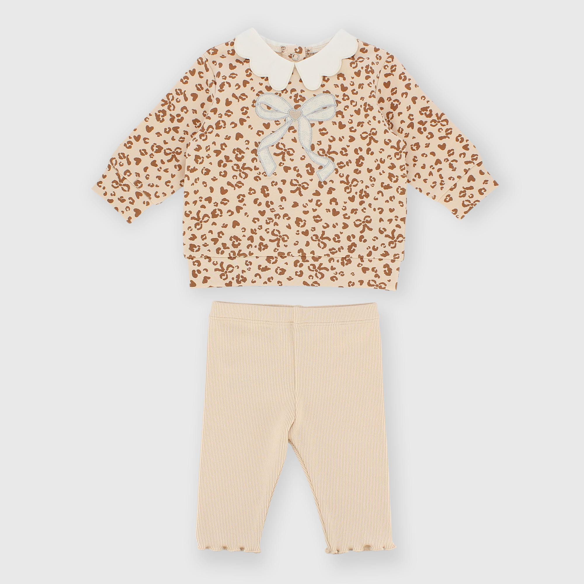 Set&#x20;coordinato&#x20;in&#x20;costina&#x20;da&#x20;bambina&#x20;beige