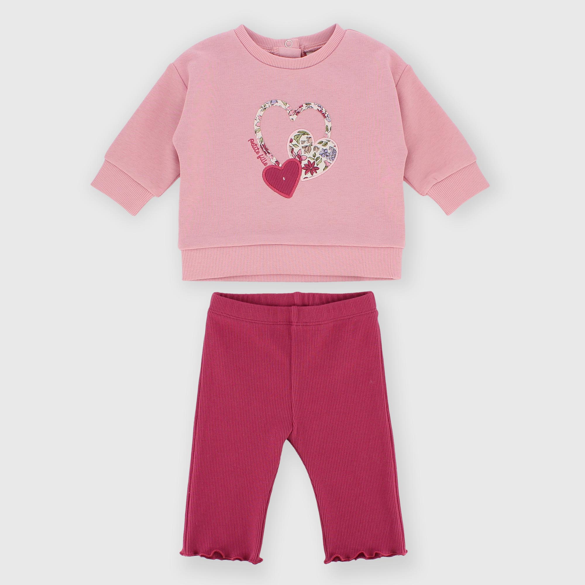 Set&#x20;coordinato&#x20;in&#x20;costina&#x20;da&#x20;bambina&#x20;rosa