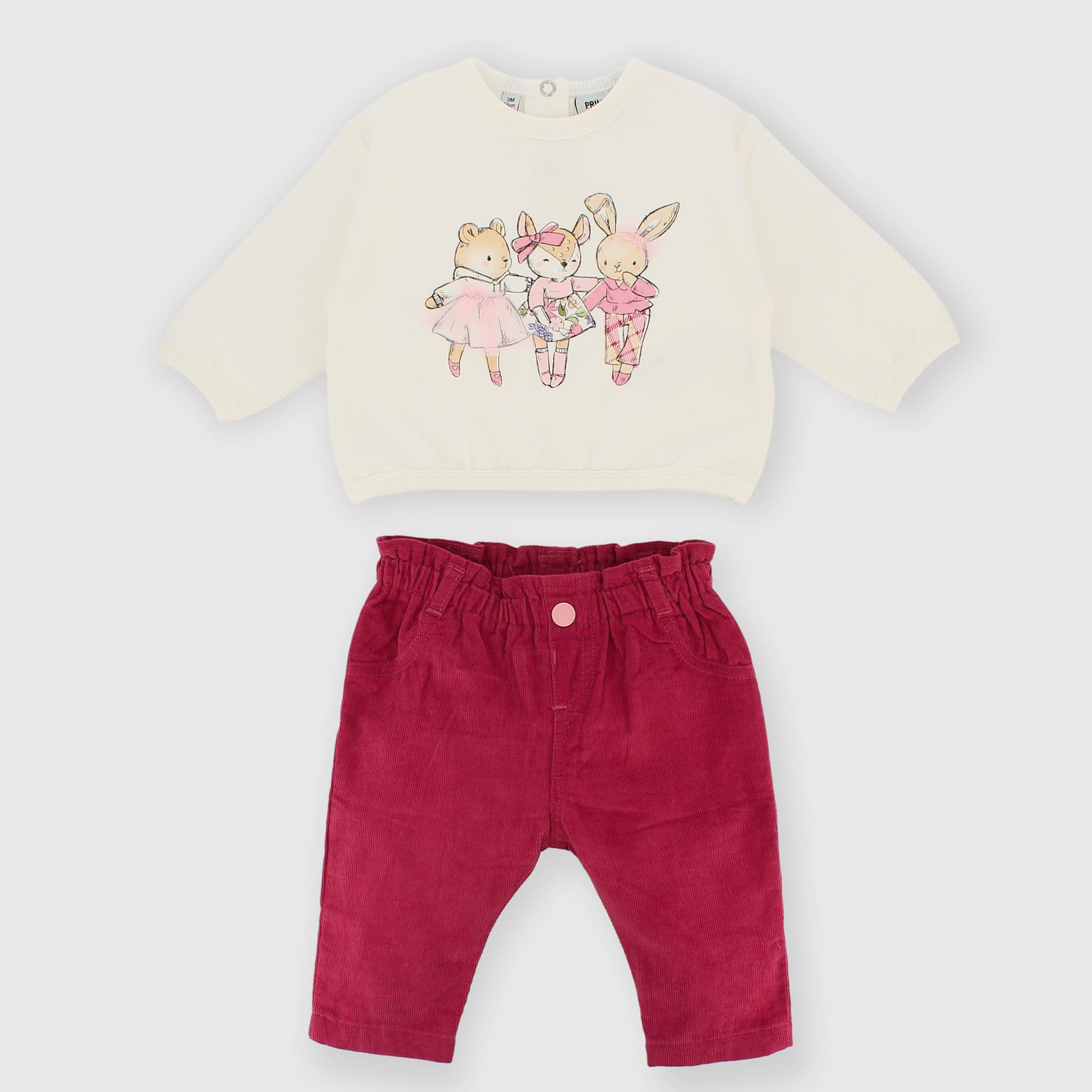 Set&#x20;coordinato&#x20;in&#x20;felpa&#x20;da&#x20;bambina&#x20;bianco