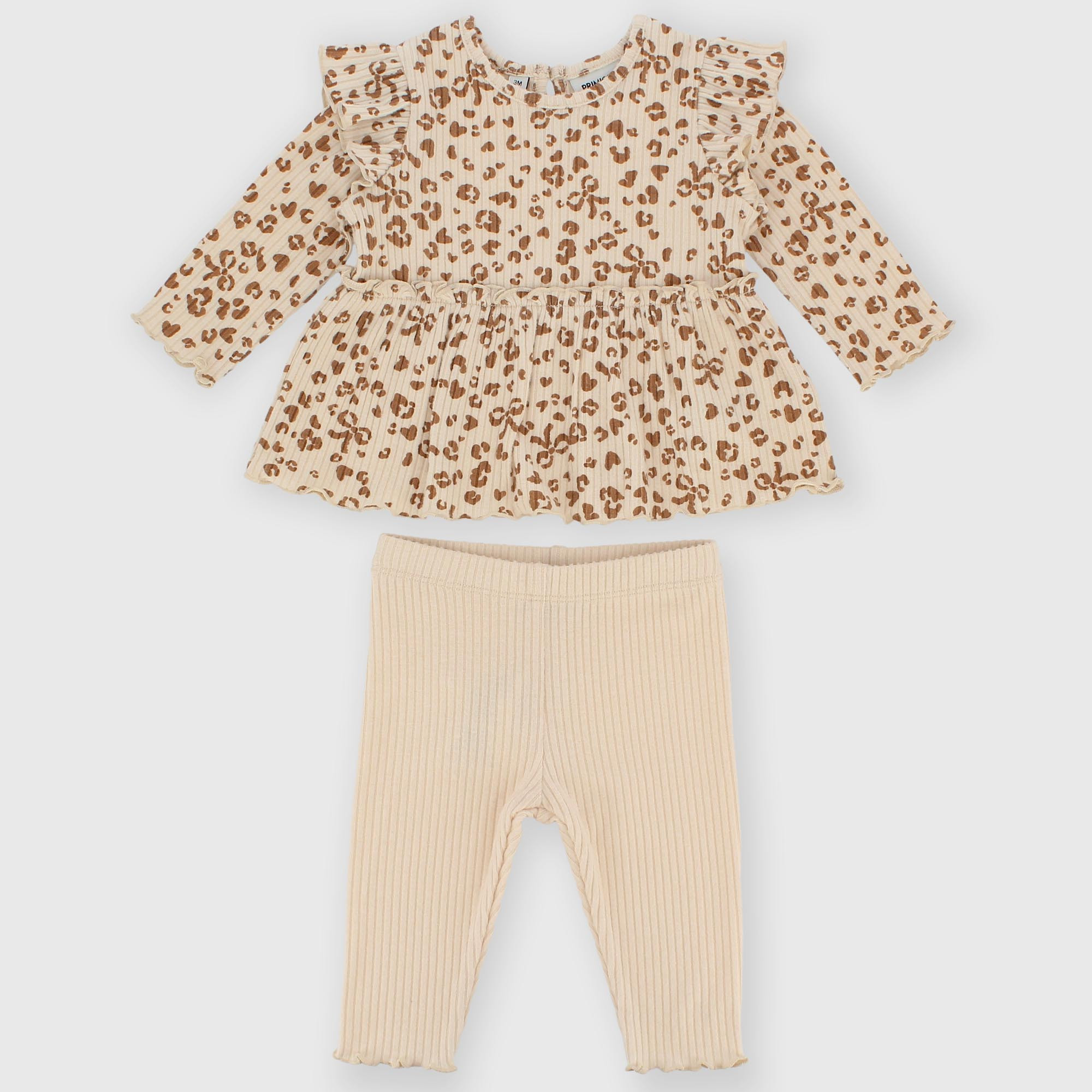 Set&#x20;coordinato&#x20;in&#x20;costina&#x20;da&#x20;bambina&#x20;beige