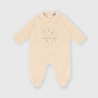 Barboteuse en chenille unisex blanc Barboteuse en chenille unisex blanc