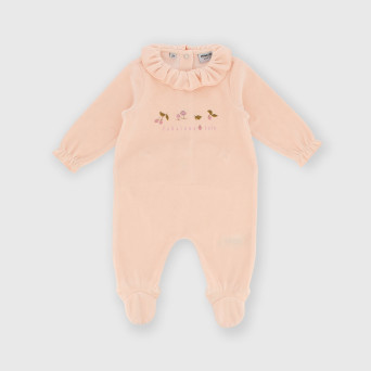 Tutina in ciniglia da bambina rosa Tutina in ciniglia da bambina rosa