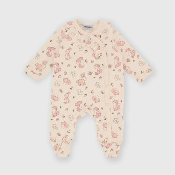 Tutina in cotone interlock da bambina bianco Tutina in cotone interlock da bambina bianco