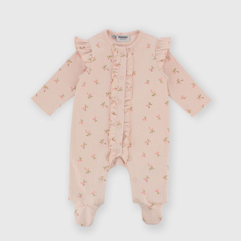 Tutina in costina da bambina rosa Tutina in costina da bambina rosa