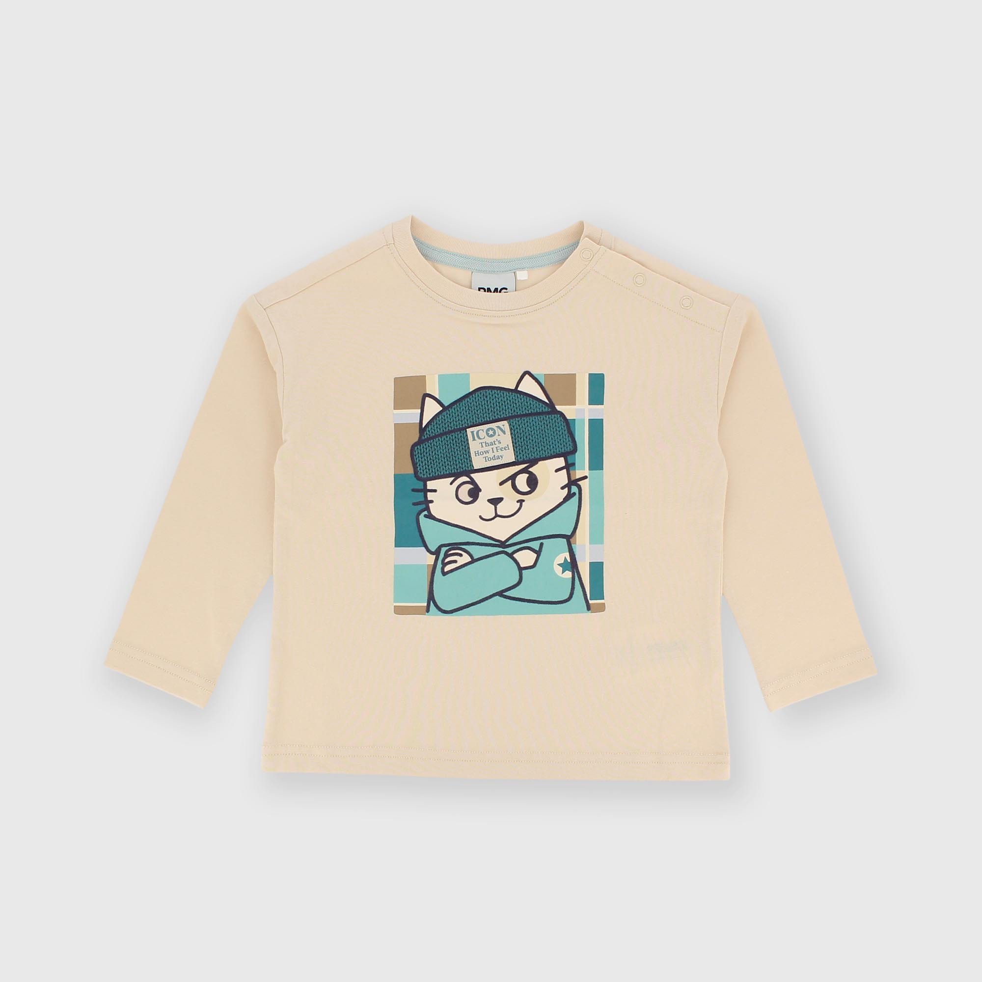 Jersey&#x20;long-sleeved&#x20;t-shirt&#x20;for&#x20;boy&#x20;beige