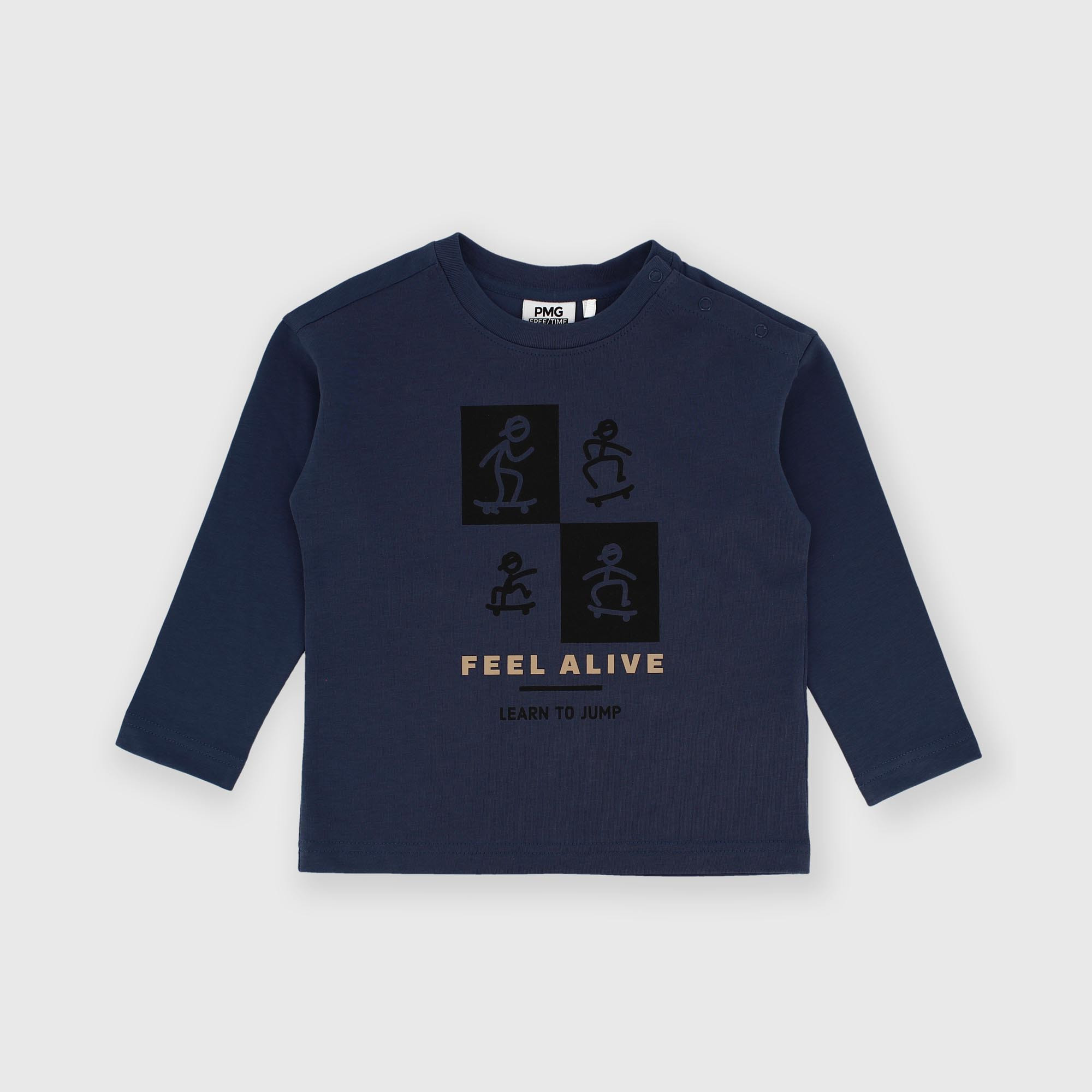 Maglietta&#x20;maniche&#x20;lunghe&#x20;in&#x20;jersey&#x20;da&#x20;bambino&#x20;blu