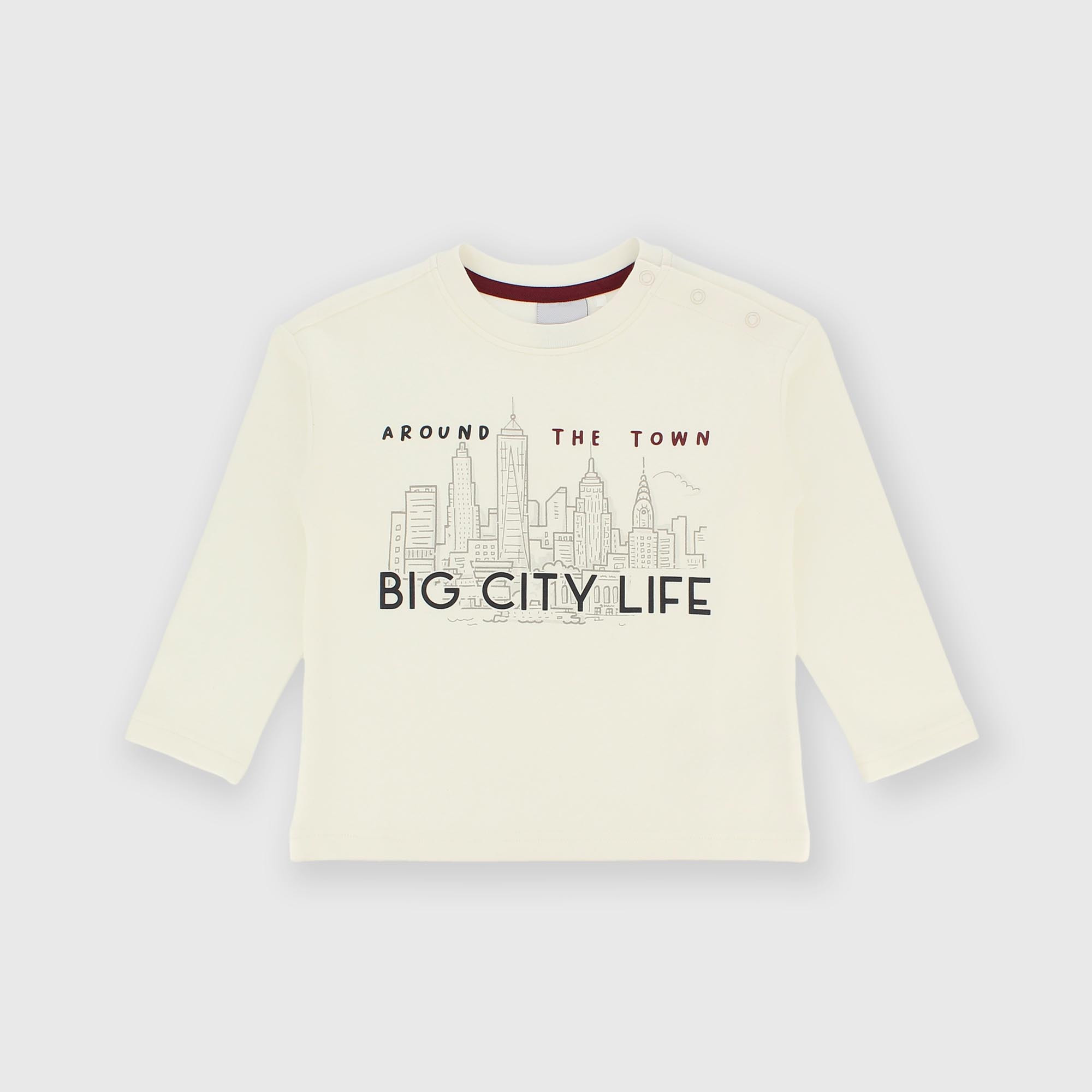 Maglietta&#x20;maniche&#x20;lunghe&#x20;in&#x20;cotone&#x20;interlock&#x20;da&#x20;bambino&#x20;bianco