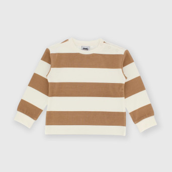 Rib long-sleeved t-shirt for boy brown Rib long-sleeved t-shirt for boy brown