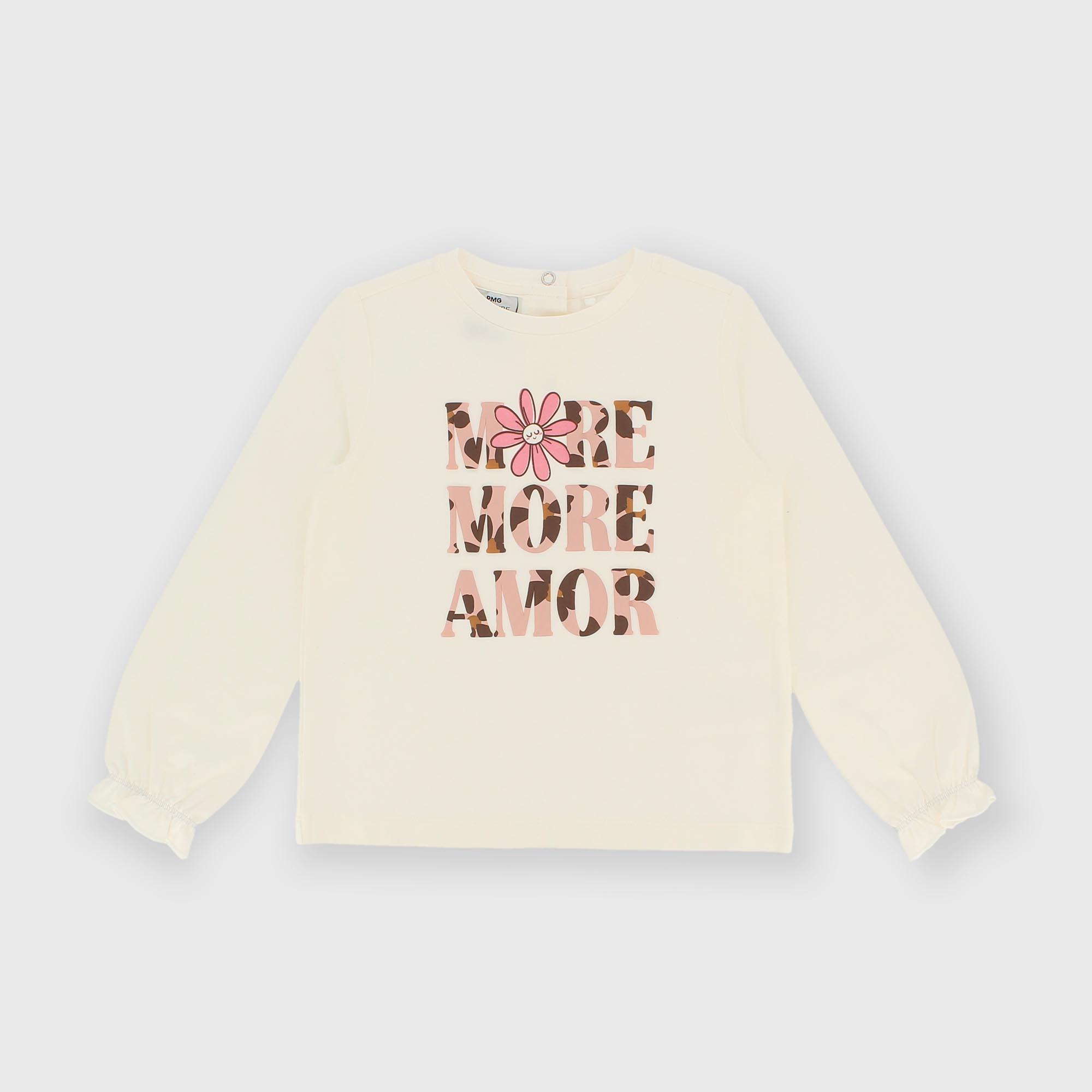 Maglietta&#x20;maniche&#x20;lunghe&#x20;in&#x20;jersey&#x20;da&#x20;bambina&#x20;bianco