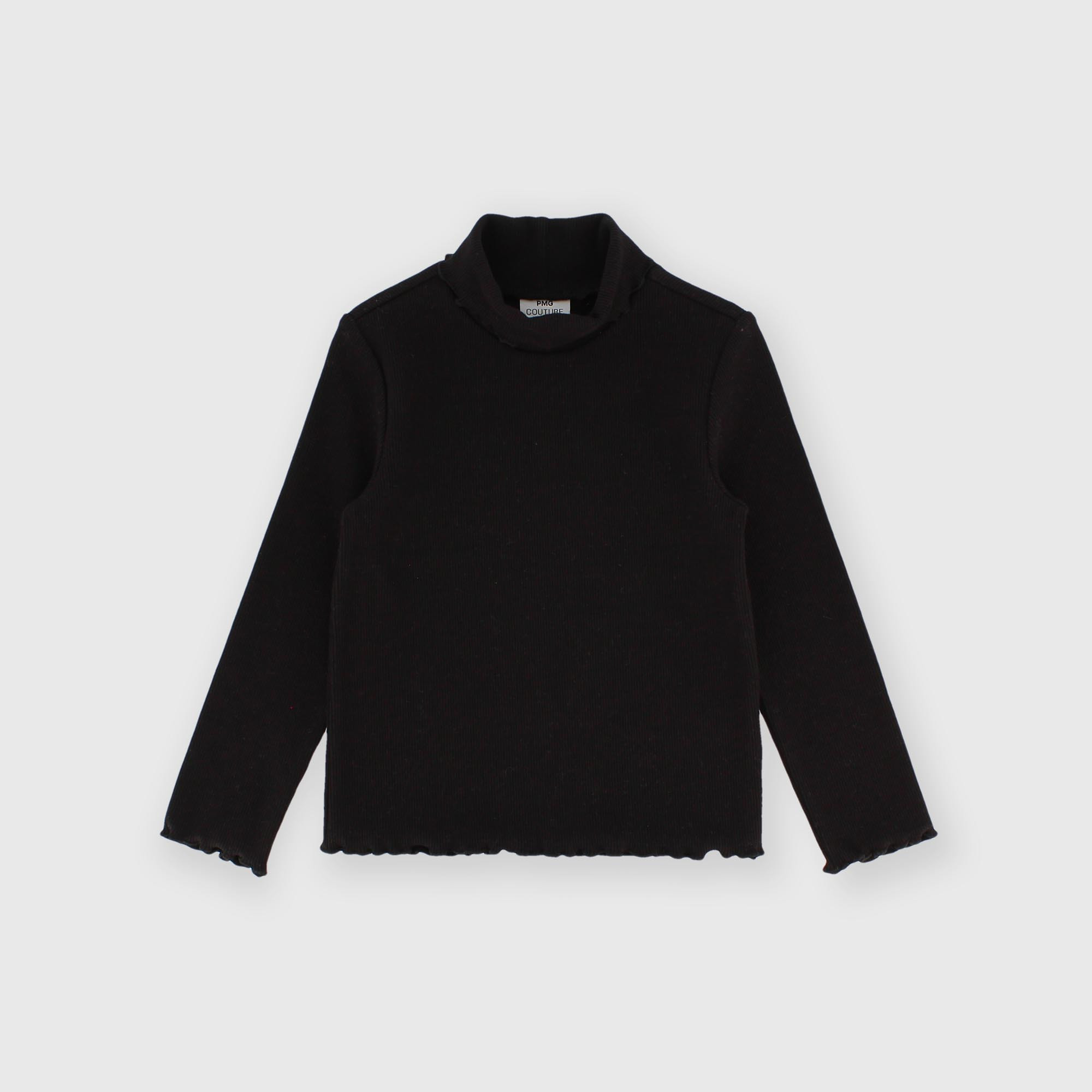 Lupetto&#x20;in&#x20;costina&#x20;da&#x20;bambina&#x20;nero