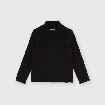 Lupetto in costina da bambina nero Lupetto in costina da bambina nero