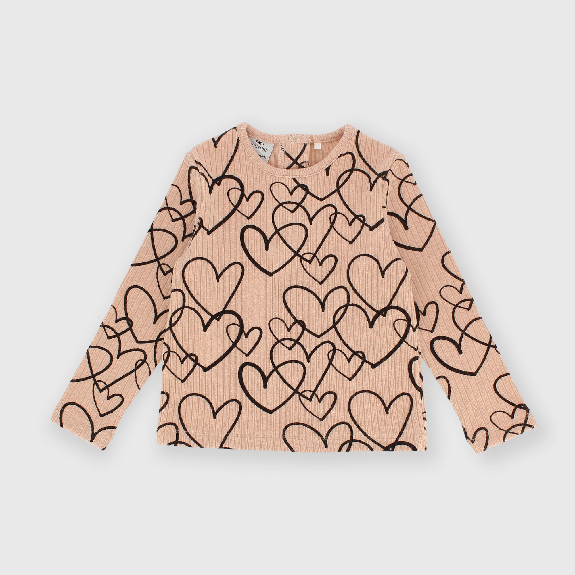 Maglietta&#x20;maniche&#x20;lunghe&#x20;in&#x20;costina&#x20;da&#x20;bambina&#x20;rosa