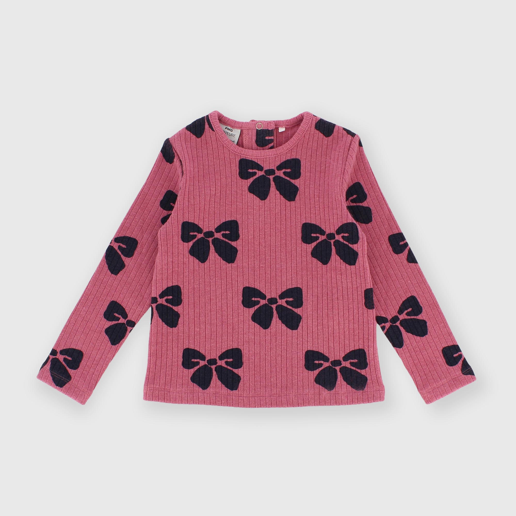 Maglietta&#x20;maniche&#x20;lunghe&#x20;in&#x20;costina&#x20;da&#x20;bambina&#x20;rosa