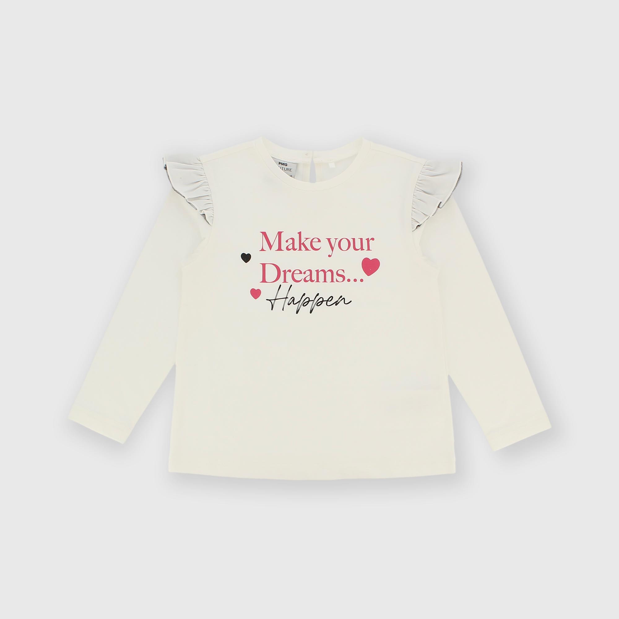 Maglietta&#x20;maniche&#x20;lunghe&#x20;in&#x20;jersey&#x20;da&#x20;bambina&#x20;bianco
