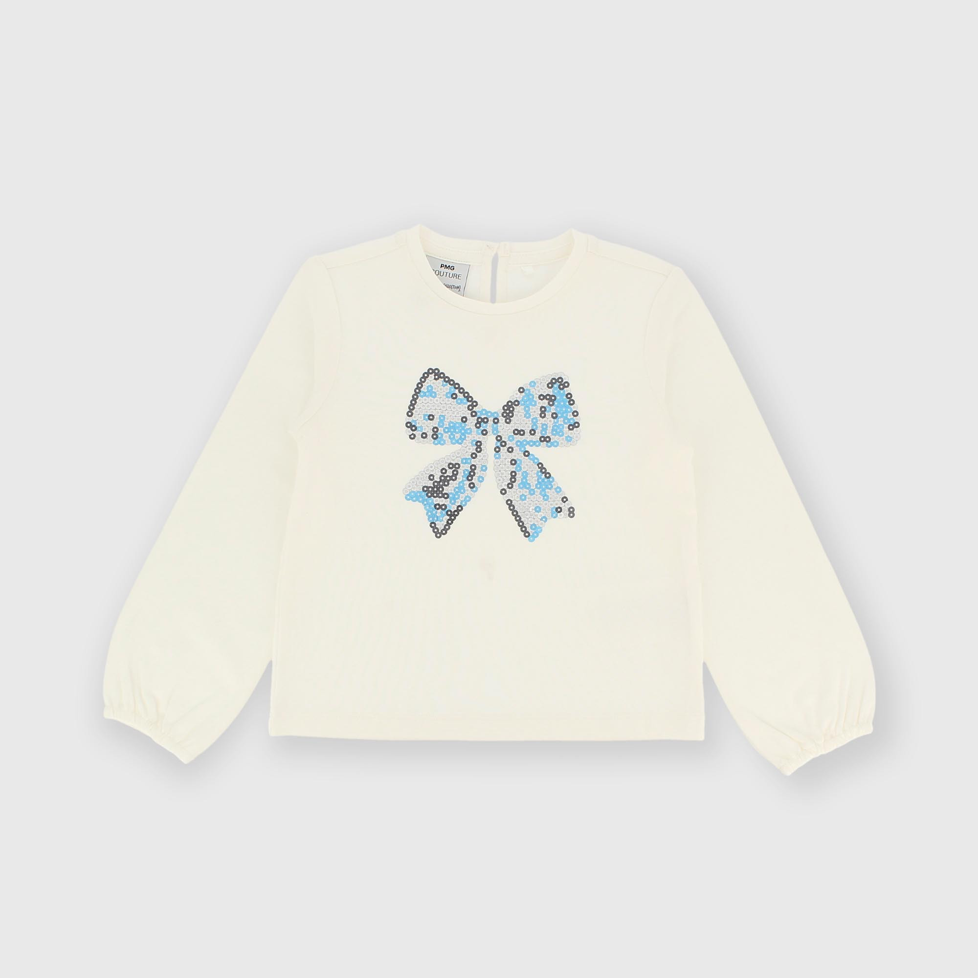 Maglietta&#x20;maniche&#x20;lunghe&#x20;in&#x20;jersey&#x20;da&#x20;bambina&#x20;bianco