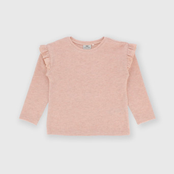 Maglietta maniche lunghe da bambina rosa Maglietta maniche lunghe da bambina rosa