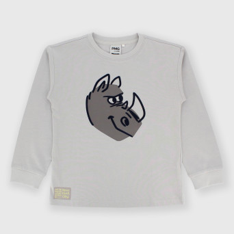 Maglietta maniche lunghe in jersey da bambino grigio Maglietta maniche lunghe in jersey da bambino grigio