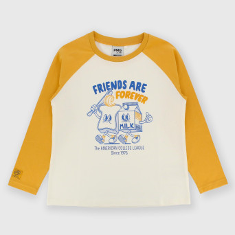 Maglietta maniche lunghe in jersey da bambino bianco Maglietta maniche lunghe in jersey da bambino bianco