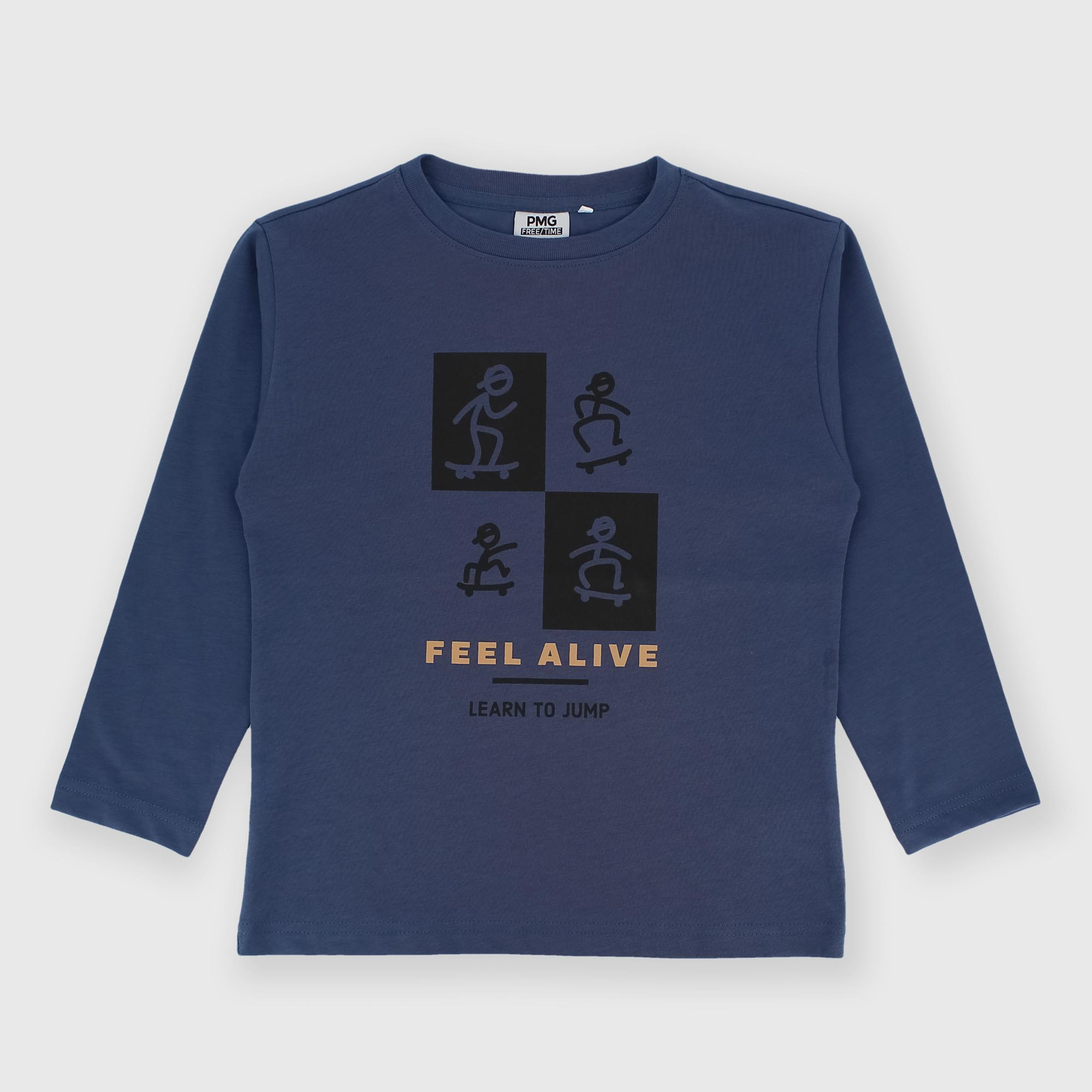 Maglietta&#x20;maniche&#x20;lunghe&#x20;in&#x20;jersey&#x20;da&#x20;bambino&#x20;blu