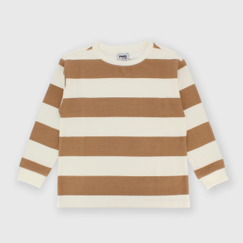 Rib long-sleeved t-shirt for boy brown Rib long-sleeved t-shirt for boy brown