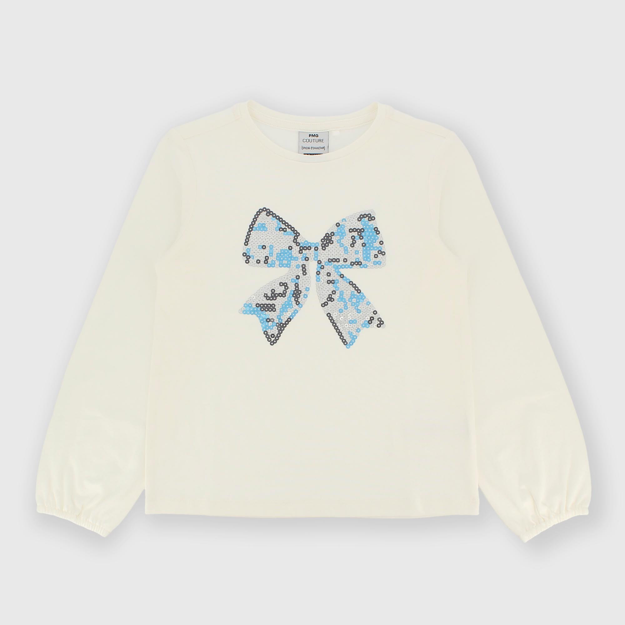 Maglietta&#x20;maniche&#x20;lunghe&#x20;in&#x20;jersey&#x20;da&#x20;bambina&#x20;bianco