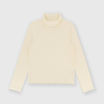 Lupetto in costina da bambina beige Lupetto in costina da bambina beige
