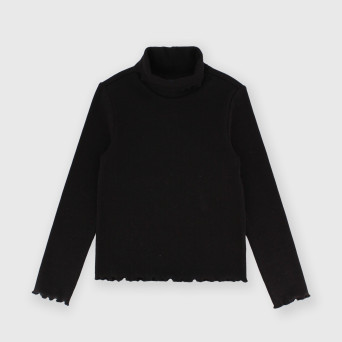 Lupetto in costina da bambina nero Lupetto in costina da bambina nero