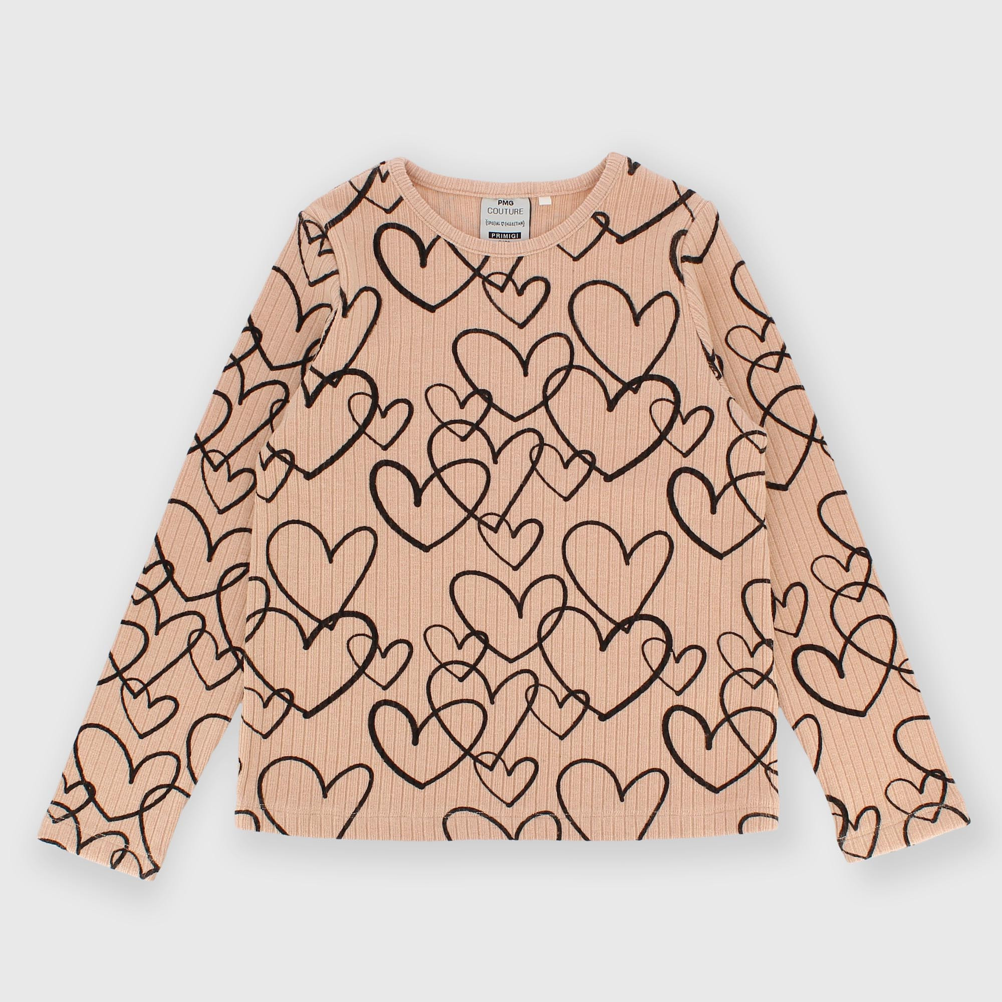 Maglietta&#x20;maniche&#x20;lunghe&#x20;in&#x20;costina&#x20;da&#x20;bambina&#x20;rosa