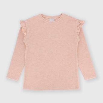 Maglietta maniche lunghe da bambina rosa Maglietta maniche lunghe da bambina rosa
