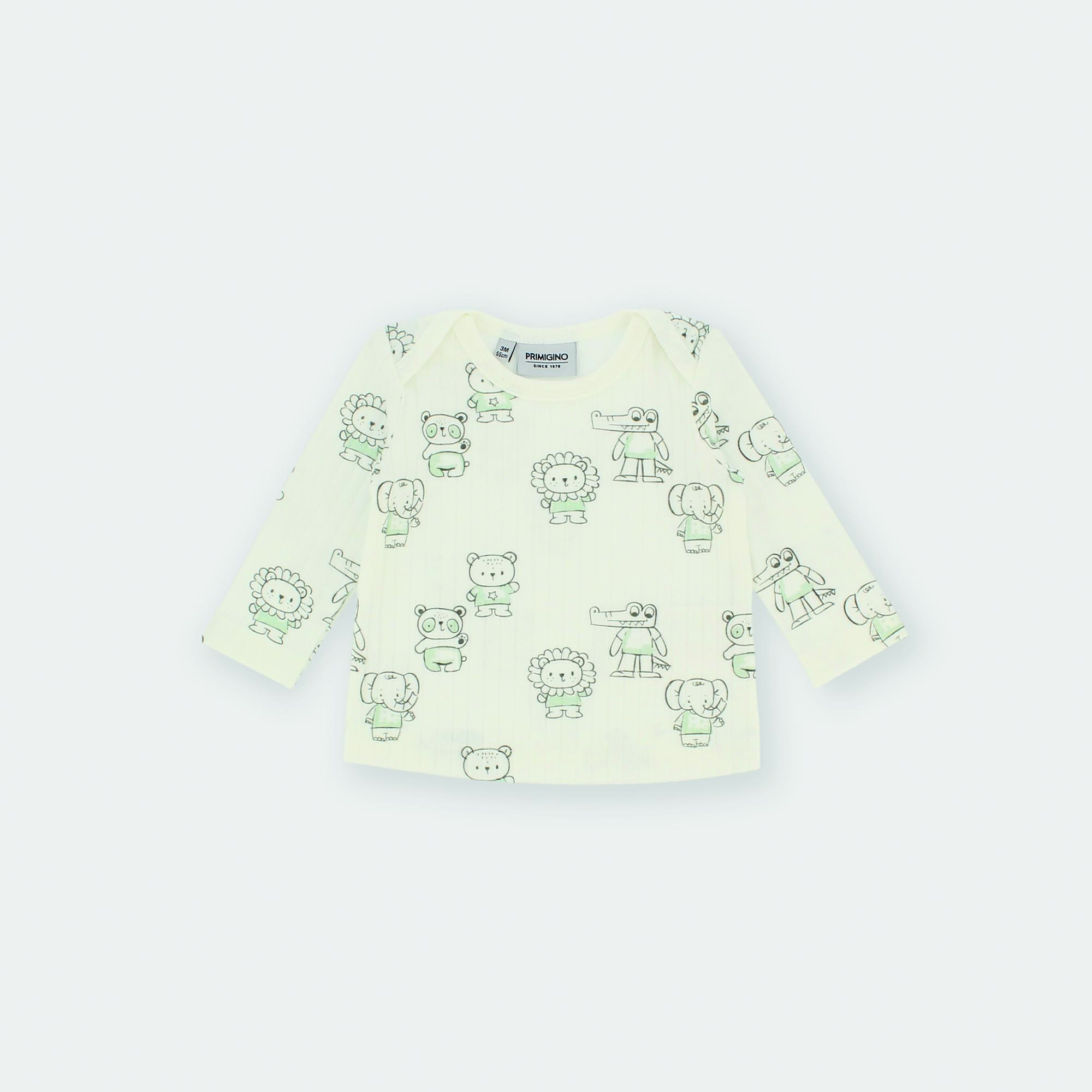 Maglietta&#x20;maniche&#x20;lunghe&#x20;in&#x20;costina&#x20;da&#x20;bambino&#x20;bianco