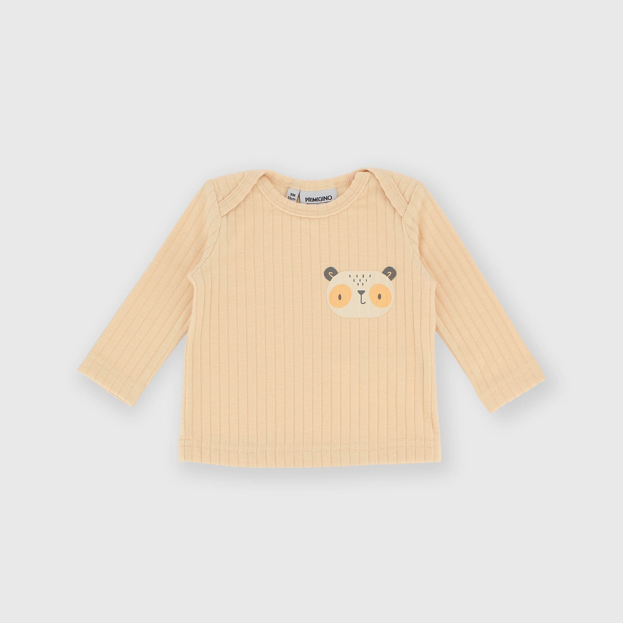 Maglietta&#x20;maniche&#x20;lunghe&#x20;in&#x20;costina&#x20;da&#x20;bambino&#x20;beige