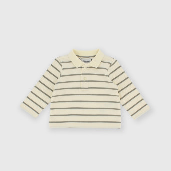 Polo maniche lunghe in cotone interlock da bambino verde Polo maniche lunghe in cotone interlock da bambino verde