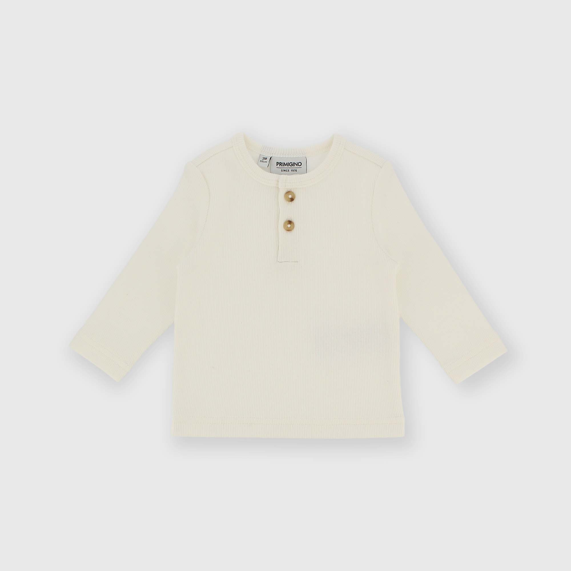 Maglietta&#x20;maniche&#x20;lunghe&#x20;in&#x20;costina&#x20;da&#x20;bambino&#x20;bianco