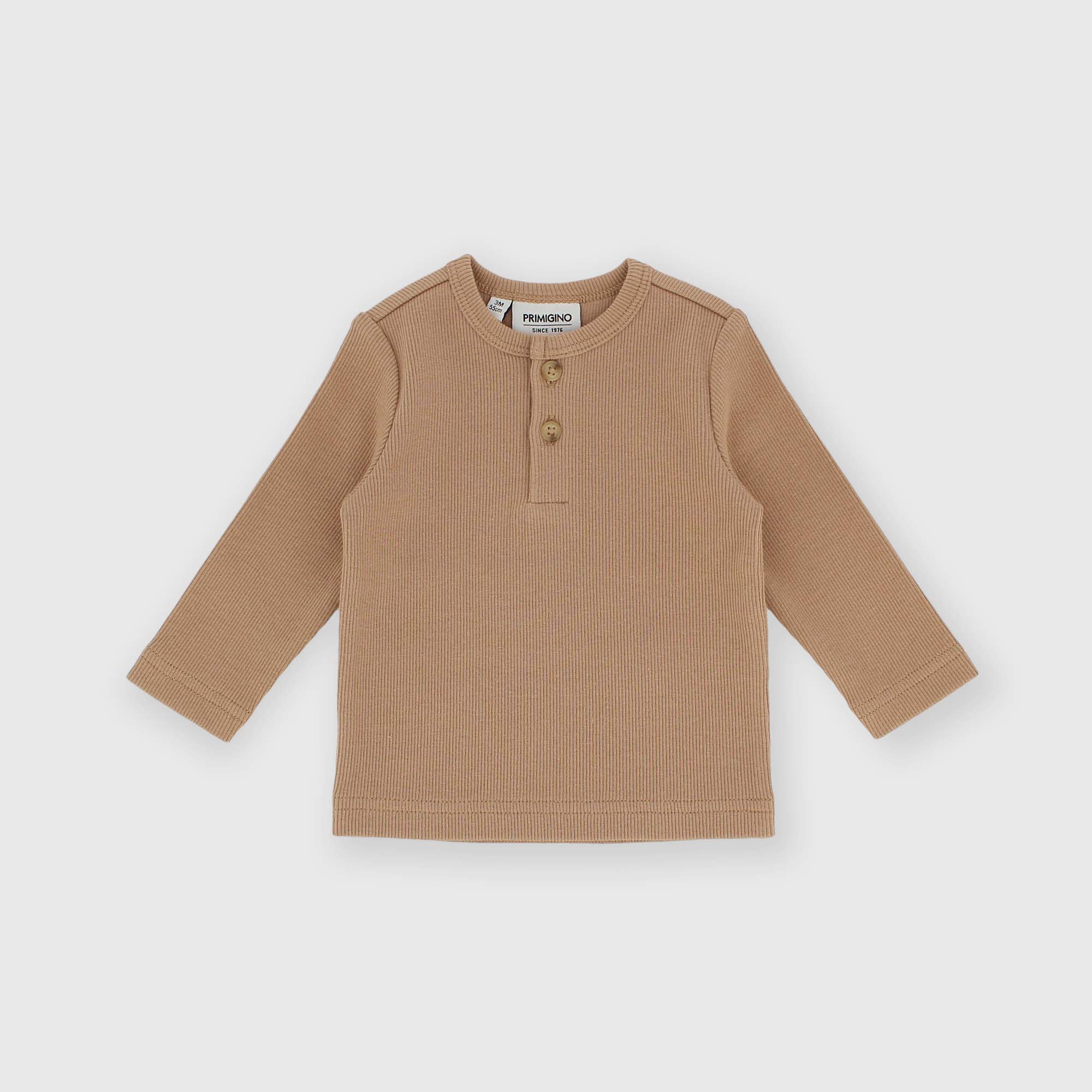 Maglietta&#x20;maniche&#x20;lunghe&#x20;in&#x20;costina&#x20;da&#x20;bambino&#x20;beige