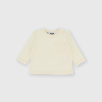 Maglietta maniche lunghe in jersey da bambino bianco Maglietta maniche lunghe in jersey da bambino bianco