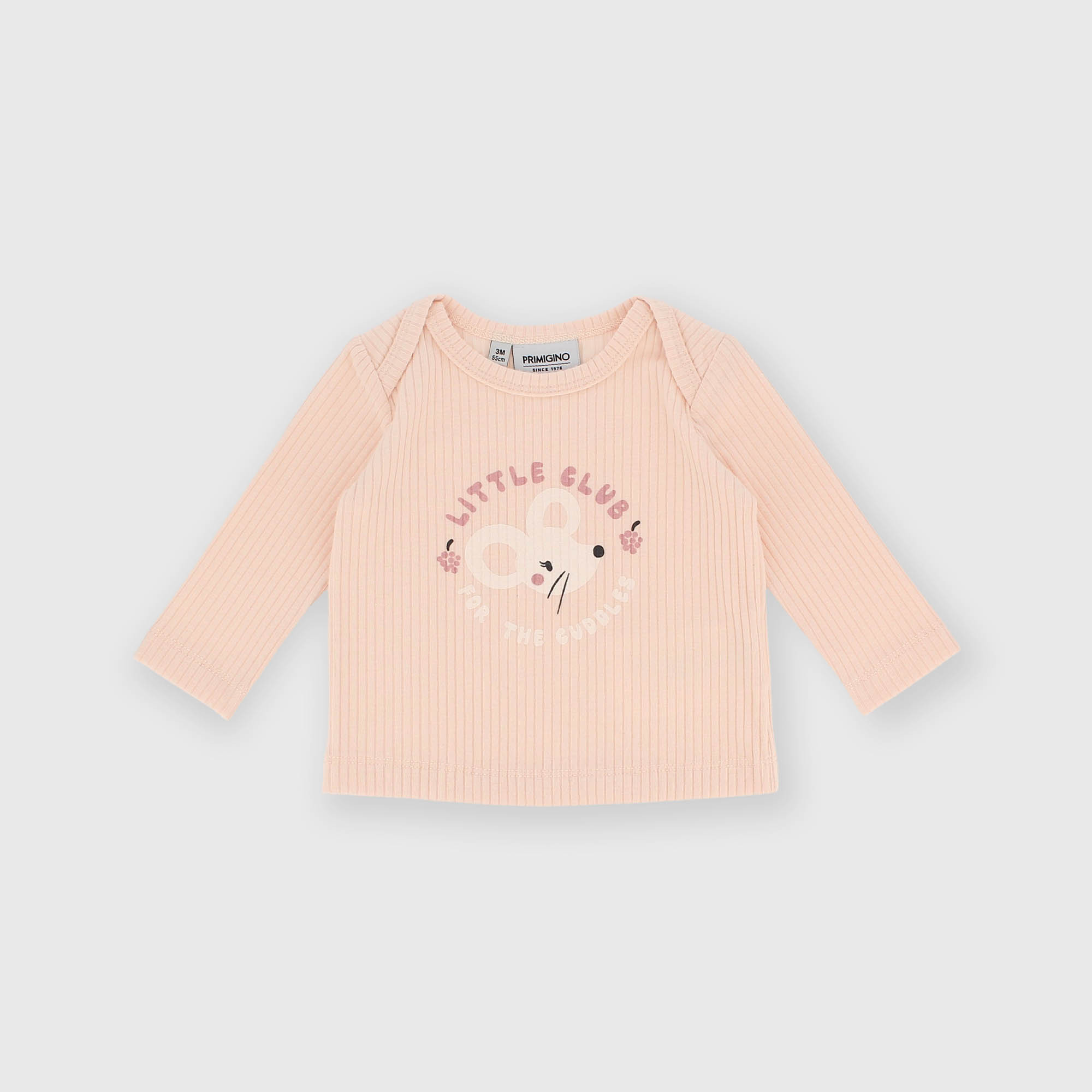 Maglietta&#x20;maniche&#x20;lunghe&#x20;in&#x20;costina&#x20;da&#x20;bambina&#x20;rosa