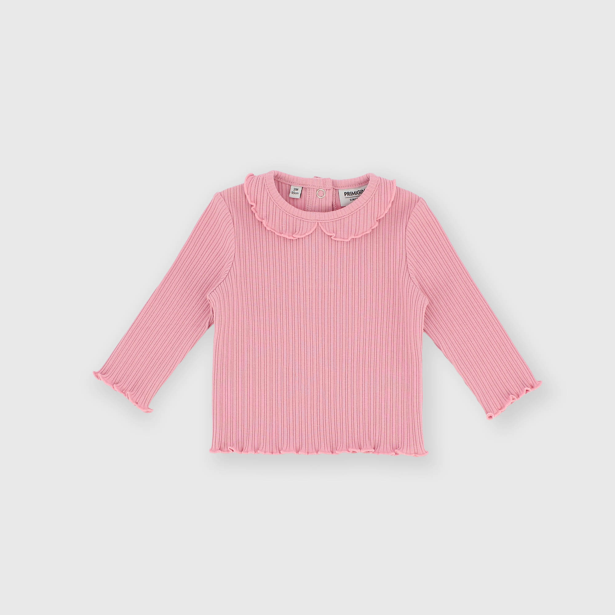 Maglietta&#x20;maniche&#x20;lunghe&#x20;in&#x20;costina&#x20;da&#x20;bambina&#x20;rosa