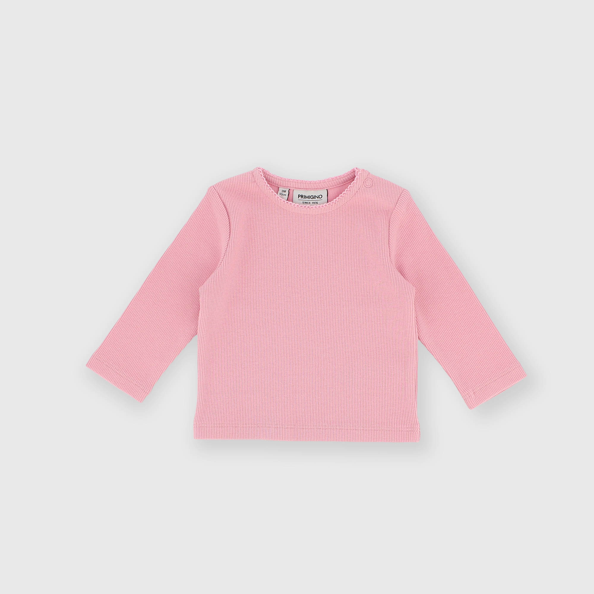 M&#xE4;dchen&#x20;Lang&#xE4;rmeliges&#x20;T-Shirt&#x20;in&#x20;Feinripp&#x20;Rosa