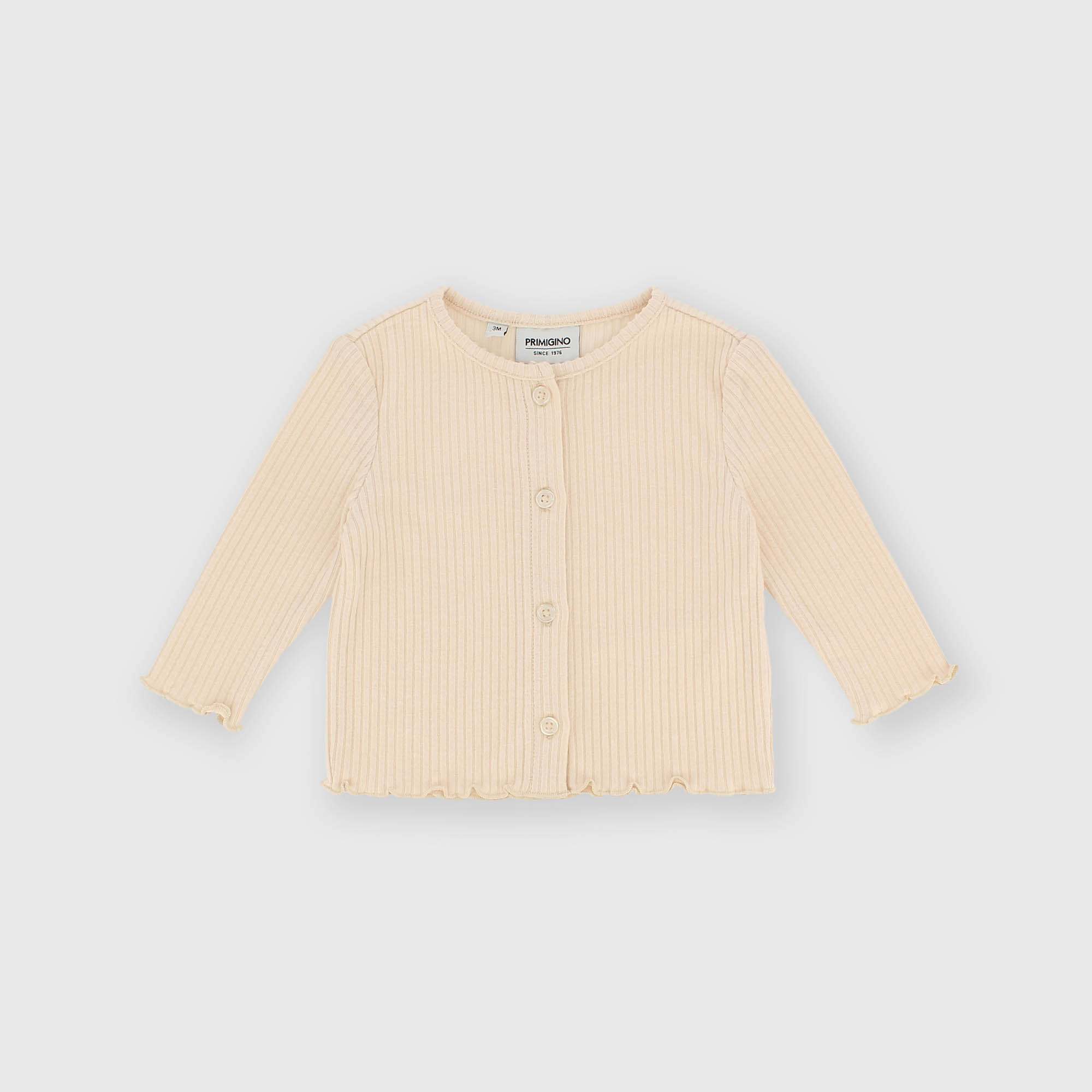 M&#xE4;dchen&#x20;Strickjacke&#x20;in&#x20;Feinripp&#x20;Beige