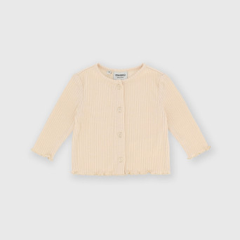Cardigan in costina da bambina beige Cardigan in costina da bambina beige